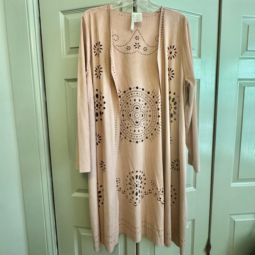 Forgotten Grace Pink Boho Spring Topper Cardigan Longline Jacket